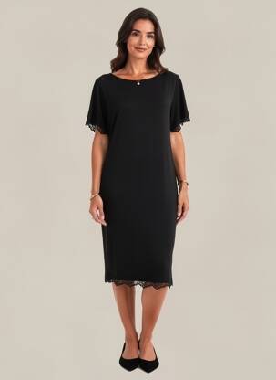 Rochie midi mâneci scurte mâneci scurte negru LINGADORE femeie