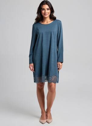 Rochie midi mâneci scurte mâneci scurte albastru LINGADORE femeie