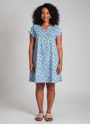 Rochie scurtă mâneci scurte mâneci scurte albastru AGATHE & LOUISE femeie