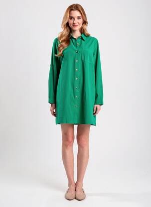 Rochie scurtă mâneci lungi mâneci lungi verde MAELLE femeie