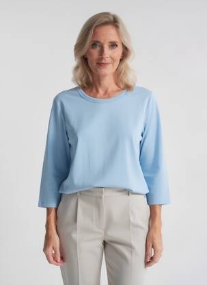 Tricou mâneci 3/4 mâneci 3/4 albastru SIGNATURE femeie