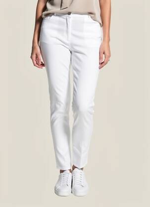 Pantalon slim țesătură poplin mărime normală alb EAST DRIVE femeie
