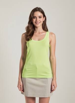 Maiou croială ajustată fără mâneci verde B.YOUNG femeie