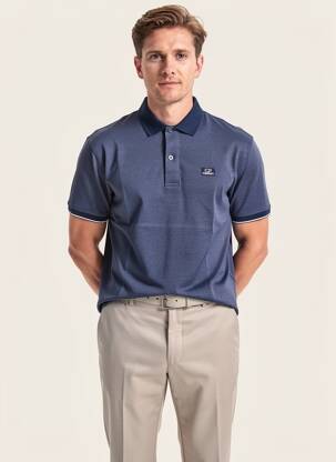 Polo elasticitate mâneci scurte albastru CP COMPANY bărbat