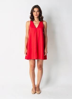 Rochie scurtă fără mâneci fără mâneci roșu GRACE & MILA femeie