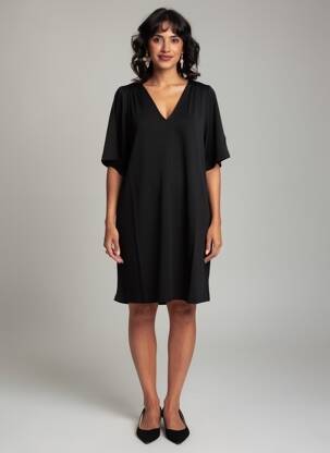 Rochie scurtă mâneci scurte mâneci scurte negru LOLA ESPELETA femeie