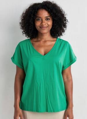 Tricou croială dreaptă mâneci scurte verde LOLA ESPELETA femeie