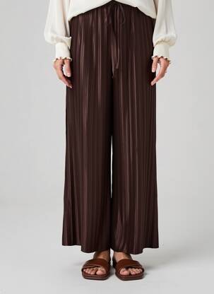 Pantalon larg croială fluidă mărime normală maro GRACE & MILA femeie