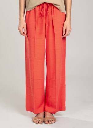 Pantalon larg țesătură crep mărime normală roșu GRACE & MILA femeie