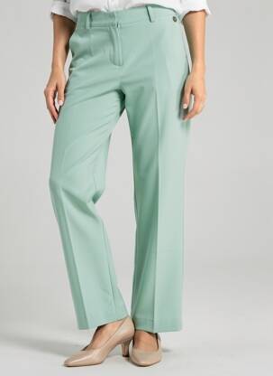 Pantalon drept țesătură crep mărime normală verde PAKO LITTO femeie