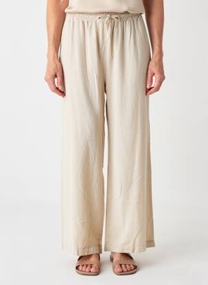 Pantalon larg buzunare mărime normală bej QUATRE VINGT JOURS femeie