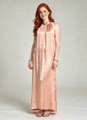 Rochie lungă fără mâneci fără mâneci roz GRACE & MILA femeie