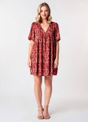 Rochie scurtă mâneci scurte mâneci scurte portocalie GRACE & MILA femeie