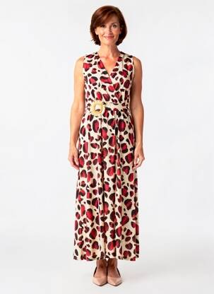 Rochie lungă fără mâneci fără mâneci bej QUATRE VINGT JOURS femeie