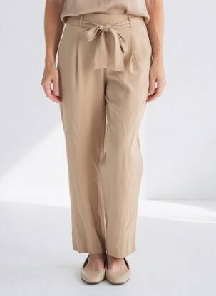 Pantalon drept talie elastică mărime normală bej MOLLY BRACKEN femeie