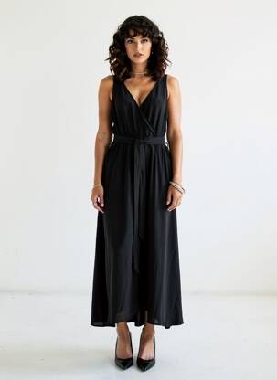 Rochie lungă fără mâneci fără mâneci negru MOLLY BRACKEN femeie