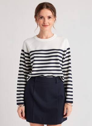 Pulover croială cambrată mâneci lungi bej MOLLY BRACKEN femeie
