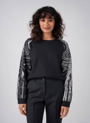 Pulover elasticitate mâneci lungi negru DESIGUAL femeie