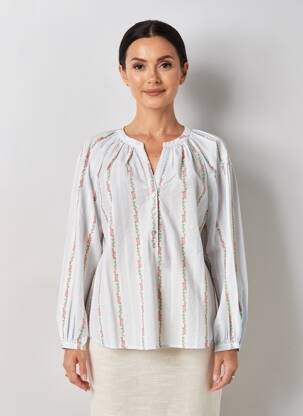 Bluză țesătură poplin mâneci lungi albastru MOLLY BRACKEN femeie