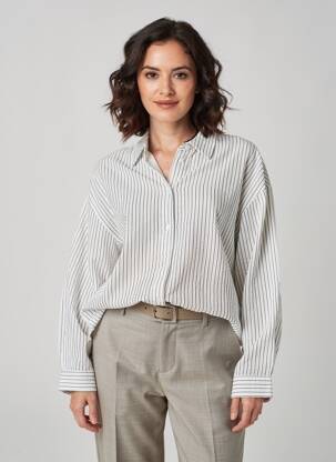 Cămașă croială dreaptă mâneci lungi alb MOLLY BRACKEN femeie