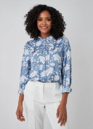 Cămașă imprimeu floral mâneci lungi albastru MOLLY BRACKEN femeie