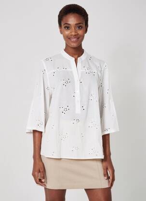 Bluză țesătură poplin mâneci lungi alb MOLLY BRACKEN femeie