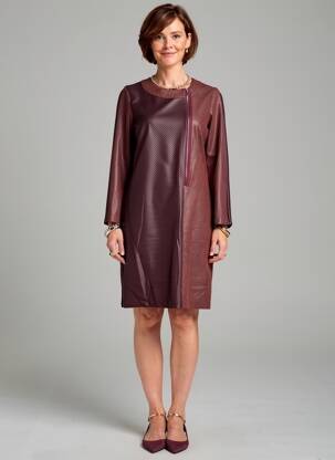 Rochie scurtă mâneci lungi mâneci lungi maro LISA CHESNAY femeie