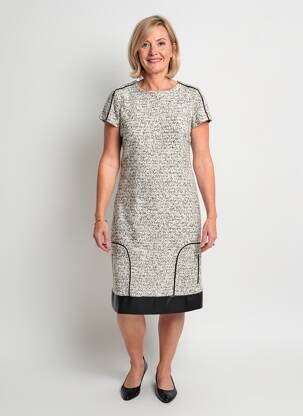 Rochie midi mâneci scurte mâneci scurte argintiu MERI & ESCA femeie