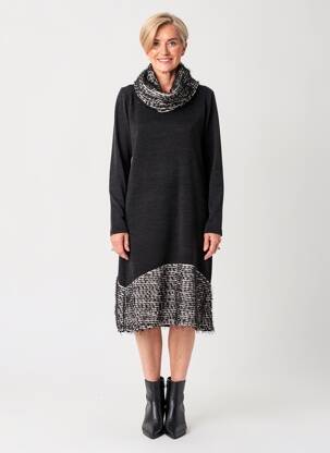 Rochie midi mâneci lungi mâneci lungi negru MERI & ESCA femeie