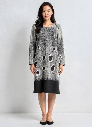 Rochie midi mâneci lungi mâneci lungi negru GUY DUBOUIS femeie