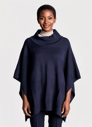 Poncho croială largă albastru MOLLY BRACKEN femeie