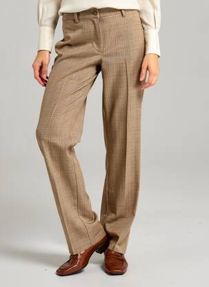 Pantalon drept țesătură crep mărime normală bej LCDN femeie