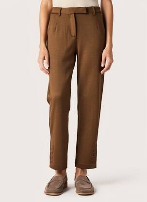Pantalon chino închidere cu fermoar sub clapetă cu cârlig mărime normală maro LCDN femeie