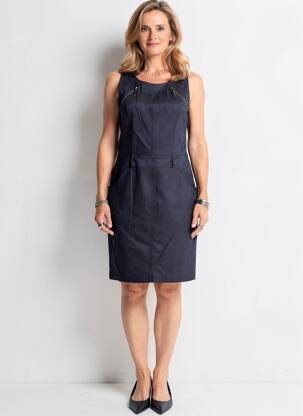 Rochie midi fără mâneci fără mâneci albastru QUATTRO femeie