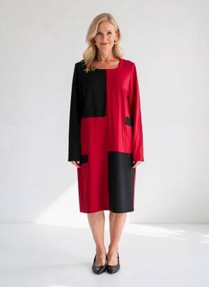 Rochie midi mâneci lungi mâneci lungi negru GUY DUBOUIS femeie