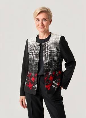 Jachete casual guler rotund negru FRANCE RIVOIRE femeie
