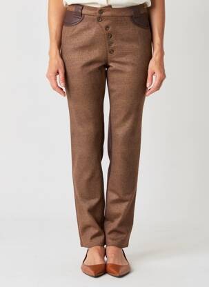 Pantalon slim elasticitate mărime normală maro MERI & ESCA femeie