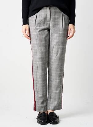 Pantalon chino broderie galoni laterali mărime normală gri MERI & ESCA femeie