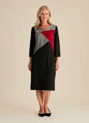 Rochie midi mâneci lungi mâneci lungi negru GUY DUBOUIS femeie