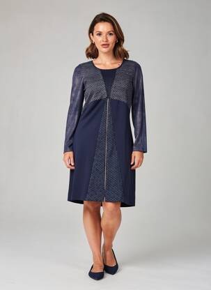 Rochie midi mâneci lungi mâneci lungi albastru MERI & ESCA femeie