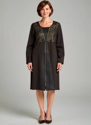 Rochie midi mâneci lungi mâneci lungi negru MERI & ESCA femeie
