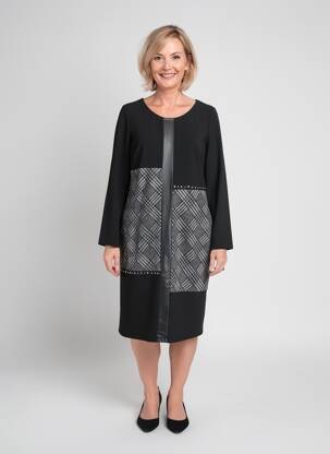 Rochie midi mâneci lungi mâneci lungi negru GUY DUBOUIS femeie