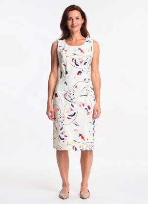 Rochie midi fără mâneci fără mâneci alb GUY DUBOUIS femeie