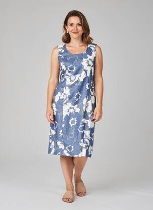 Rochie midi fără mâneci fără mâneci albastru FRANCE RIVOIRE femeie