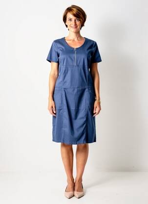 Rochie midi mâneci scurte mâneci scurte albastru FRANCE RIVOIRE femeie