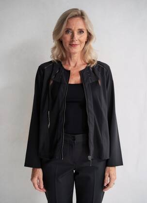 Jachete casual guler rotund negru MERI & ESCA femeie