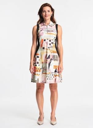 Rochie scurtă fără mâneci fără mâneci bej DOLCEZZA femeie