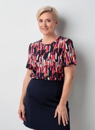 Tricou elasticitate mâneci scurte roșu GEVANA femeie