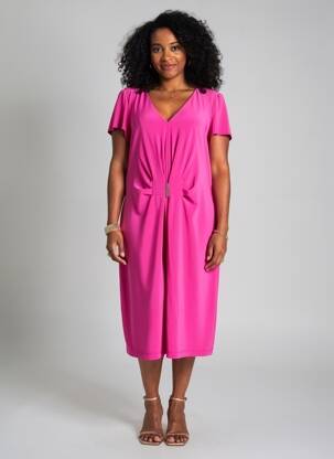Rochie midi mâneci scurte mâneci scurte roz JOSEPH RIBKOFF femeie
