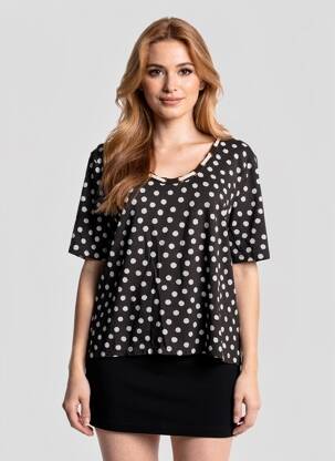 Tricou elasticitate mâneci scurte negru ANANKE femeie